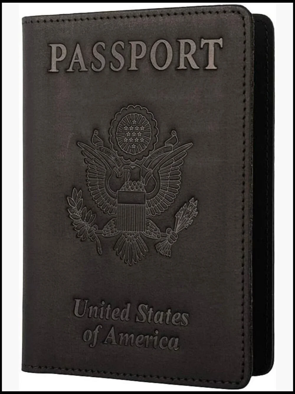 Genuine Leather Passport Holder Travel Wallet RFID Blocking Passport Cover Case